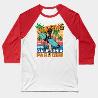 Surfing Paradise California Baseball T-Shirt